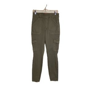 SPANX Olive Green Twill Cargo Pants Size Large Very Good Condition